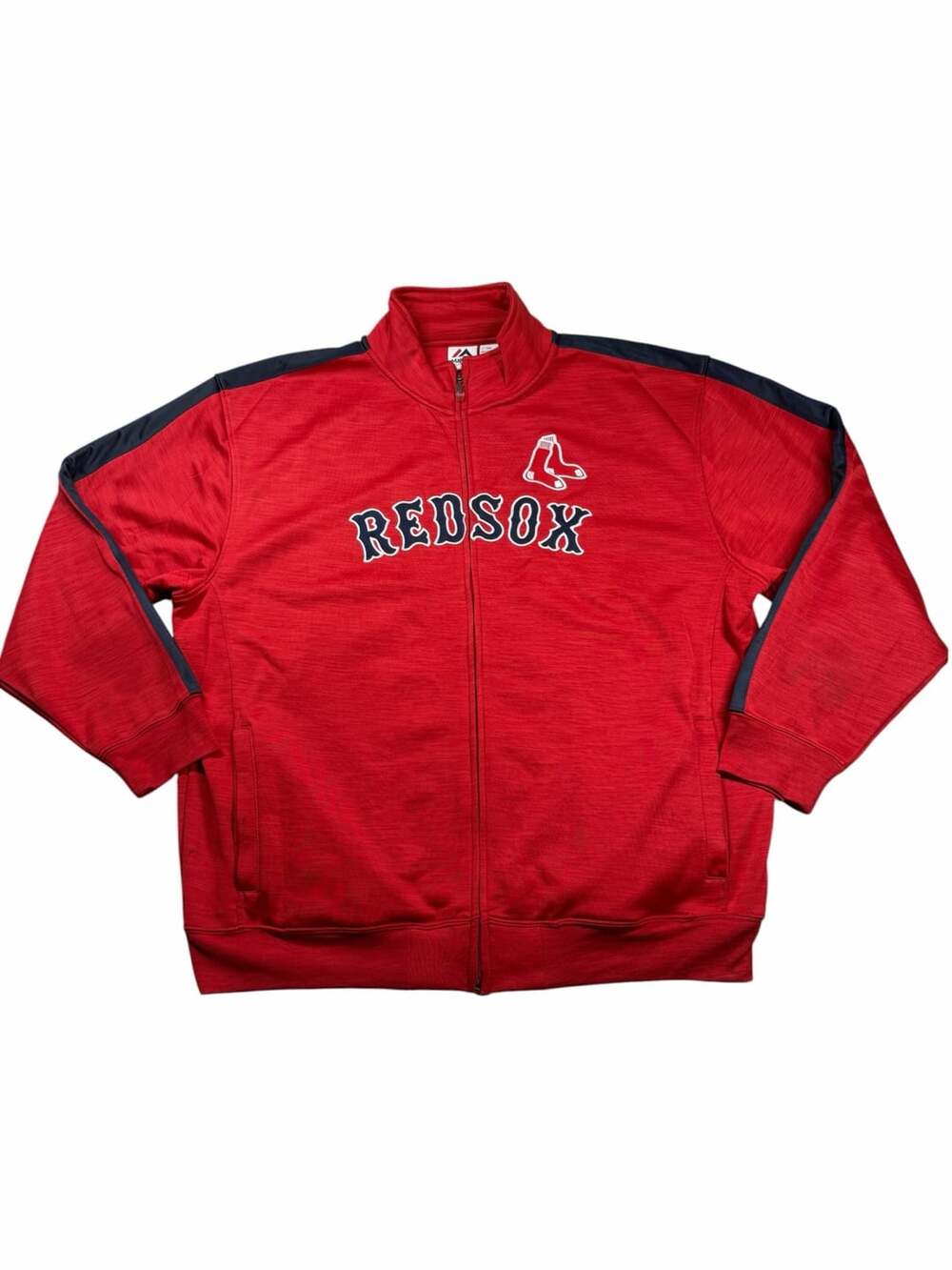 Boston Red Sox Majestic Full Zip Track Jacket Mens 2XL XXL Red MLB Baseball